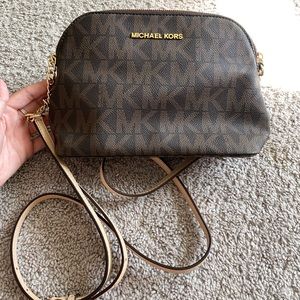 Michael Kors Brown Monogram Crossbody Bag